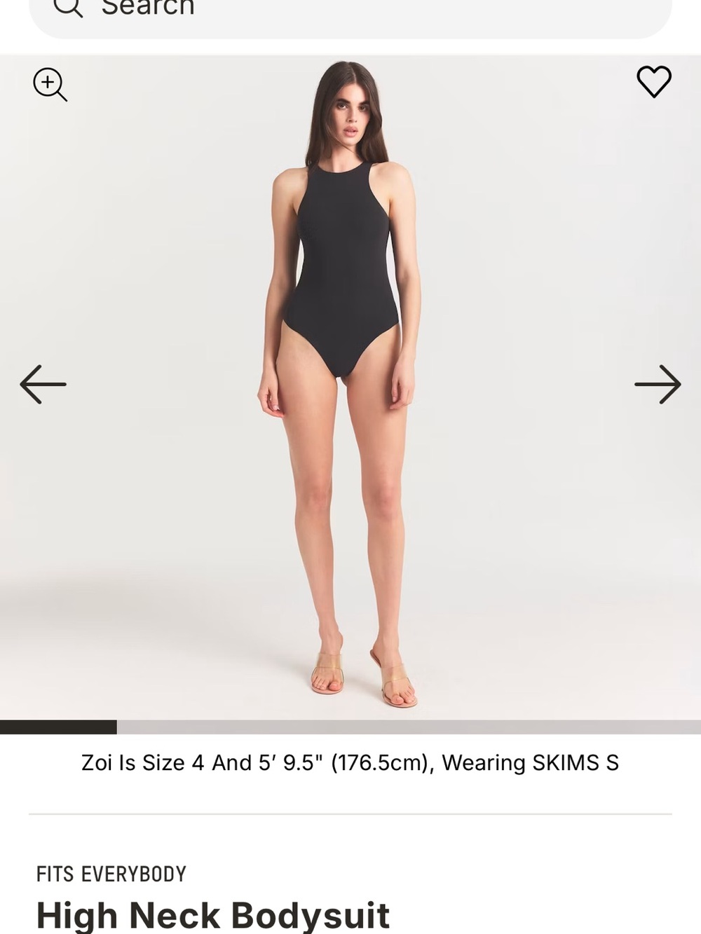 SKIMS Black High Neck Bodysuit
